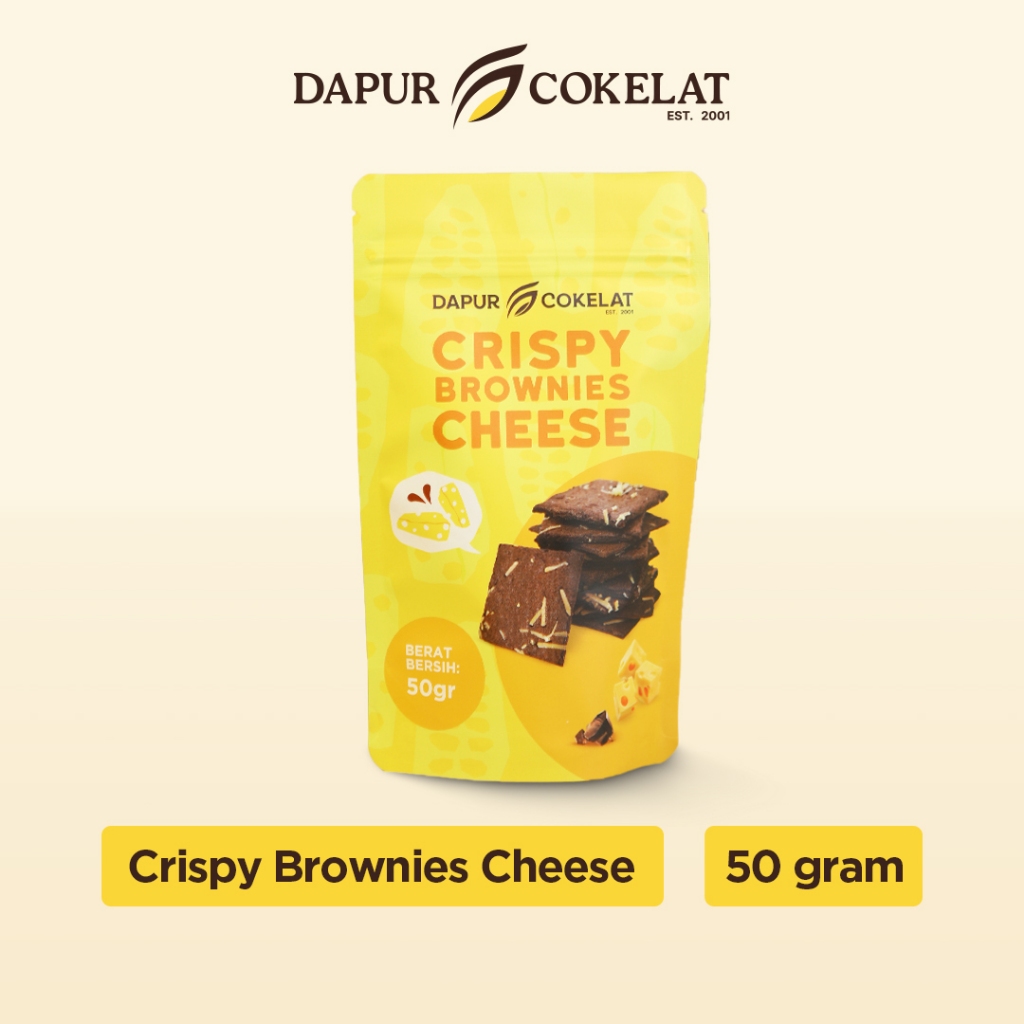 

DAPUR COKELAT - Crispy Brownies Cheese 50 gr - Brownies crispy ala cookies dengan taburan cheddar cheese