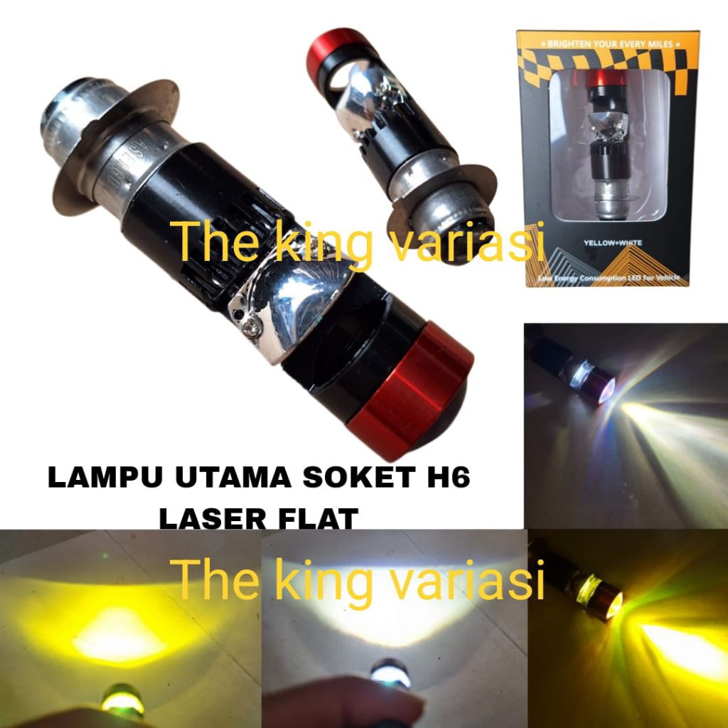 LAMPU UTAMA MOTOR H6 BOHLAM DEPAN LED MOTOR H6 LASER FLAT / LAMPU H6 LASER FLAT / LAMPU MOTOR SOKET 