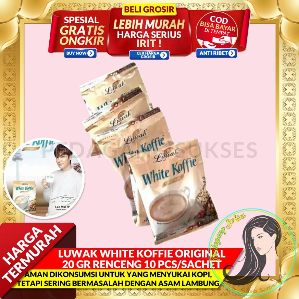 [GROSIR PASTI MURAH] Luwak White Coffee Original 20gr Renceng / Kopi Luwak White Coffee Renceng 10 P