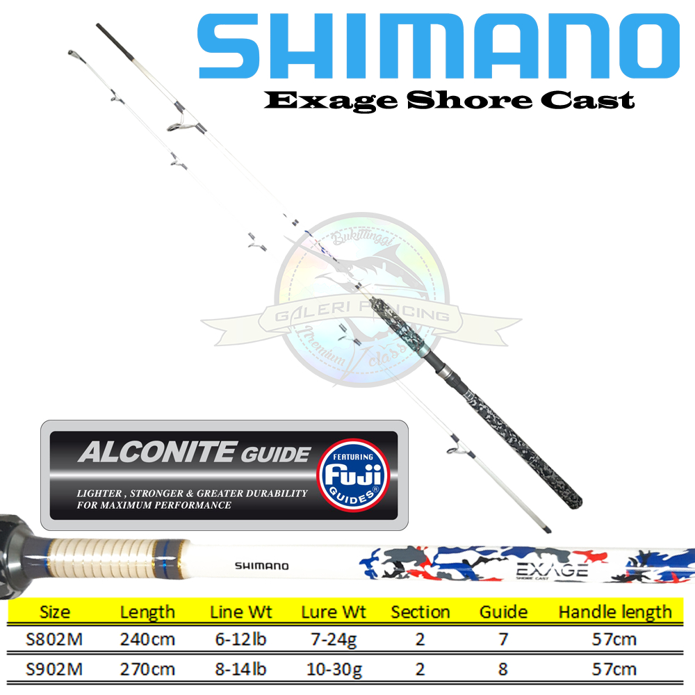 Joran Pancing Shimano Exage Shore Cast S802M S902M 240cm 270cm