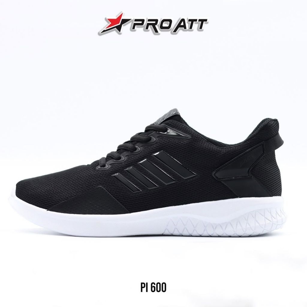 PRO ATT PA 700 / PRO ATT PI 600 / PRO ATT PCW - SEPATU SEKOLAH TALI PRO ATT HITAM POLOS HITAM PUTIH