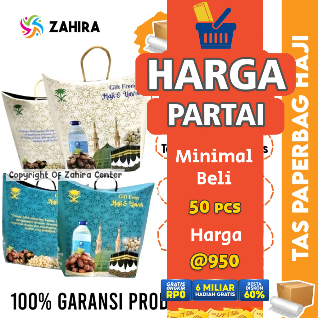 

HARGA PARTAI Min 50 Pcs Tas Premium Oleh Oleh Haji Umroh Model Jinjing Tebal Paperbag Tenteng Souvenir Pernikahan Kertas