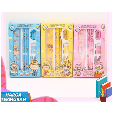 

PAKET ALAT TULIS LABUBU SANRIO KUROMI 5 IN 1 SET ALAT TULIS PENGGARIS PENSIL STATIONERY SET 6086