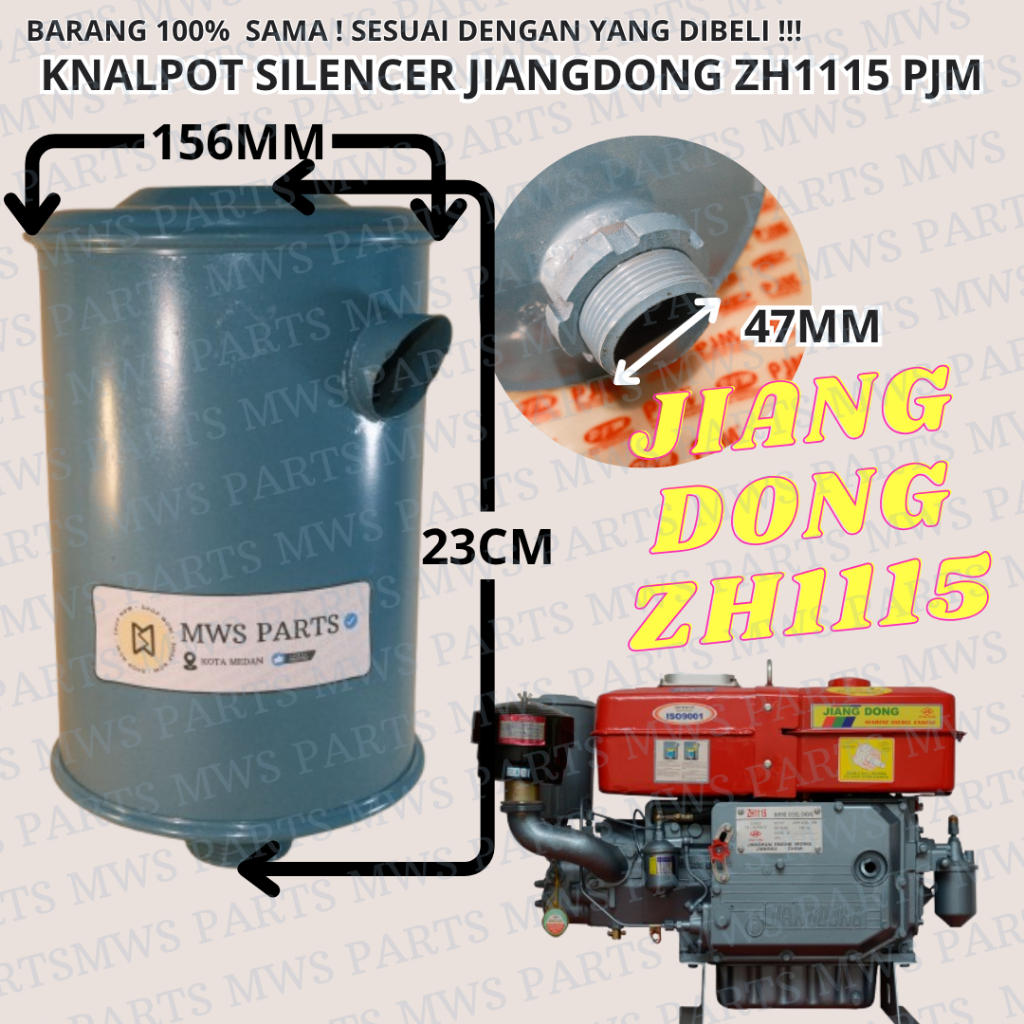 KNALPOT SILENCER MUFFLER KENALPOT MESIN JIANGDONG ZH1115 JD1115 24PK 24HP | PJM | ZH1115