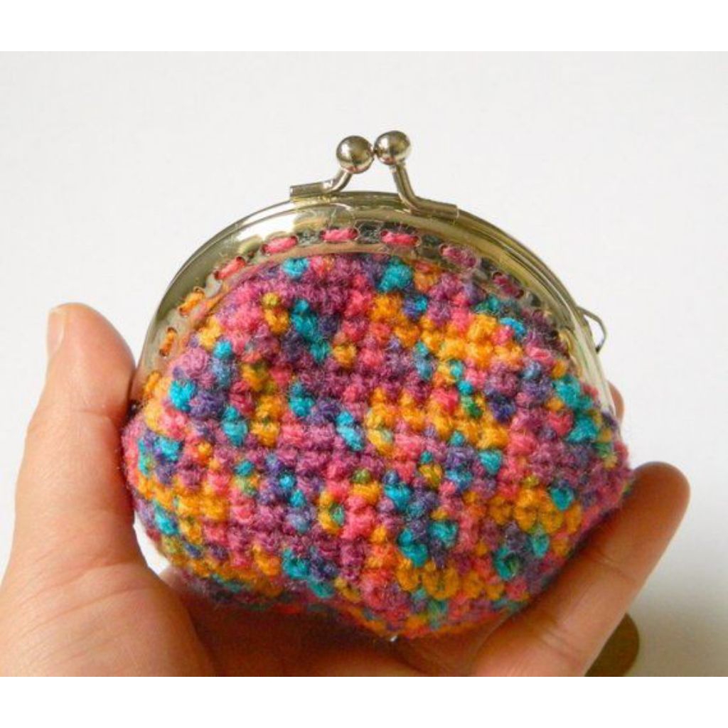 Dompet Koin Rajut Behel Warna Ombre