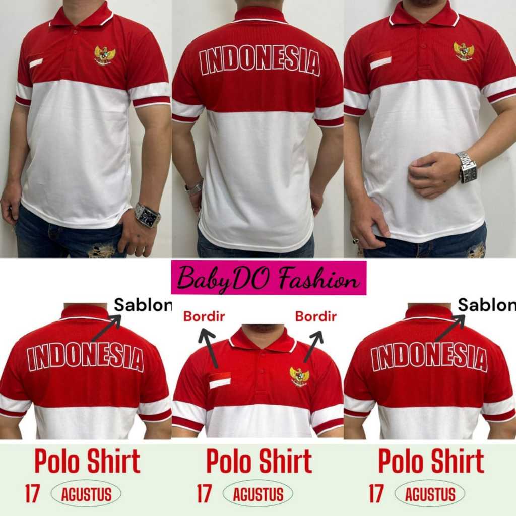 Kaos Polo Merah Republik Indonesia 80TH Garuda Hari Kemerdekaan - KAOS POLO KEMERDEKAAN - KAOS POLO 