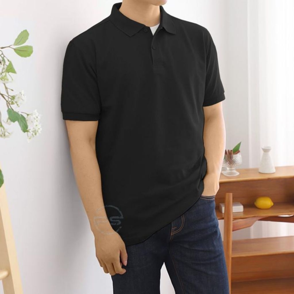 KAOS KERAH POLOS PRIA size L - 5 L big size / KAOS KERAH LAKOS PRIA / KAOS KERAH PUTIH POLOS / KAOS 