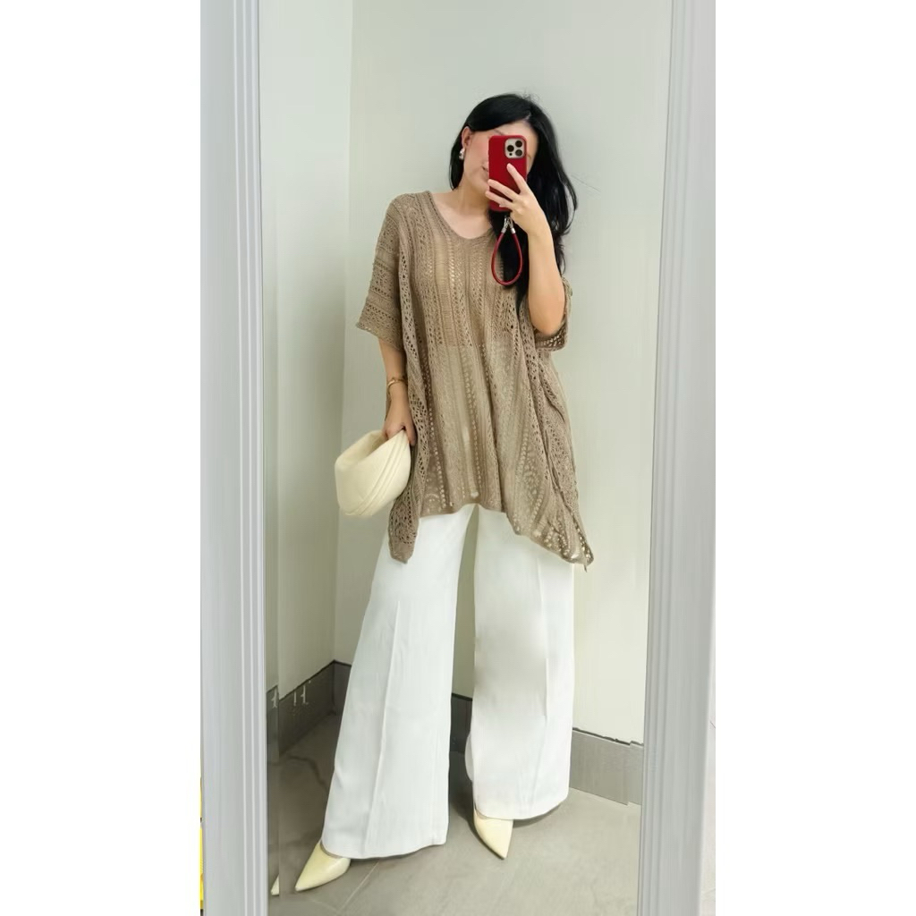 Corin knit top loose blouse atasan wanita baju loose oversize top rajut knit