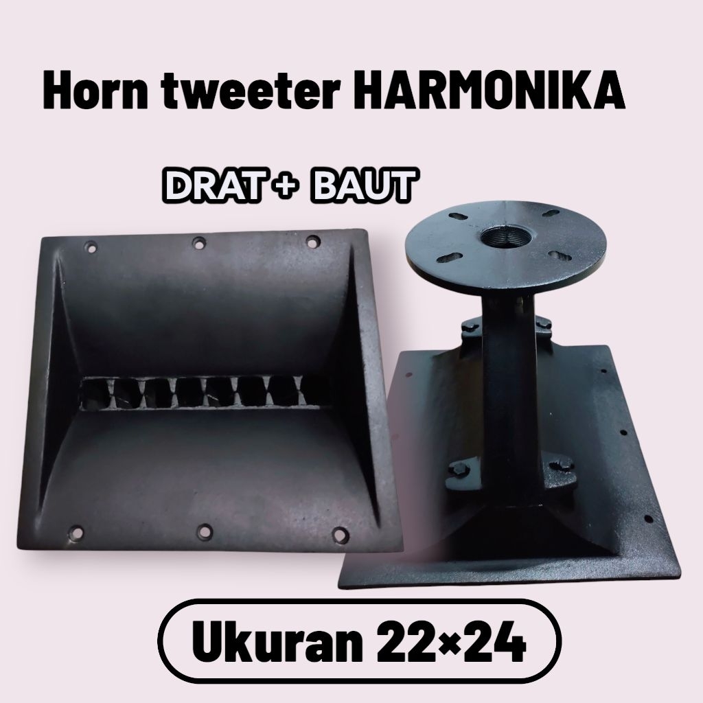 COD|| HORN HARMONIKA 22×24,CORONG TWEETER HARMONIKA 22×24 drat diral bahan aluminium drat diral bara