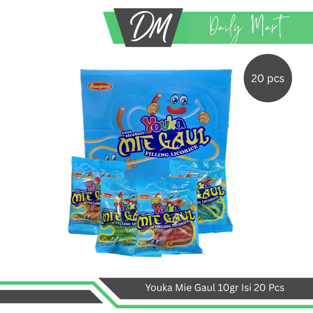 

Ranjani Youka Mie Gaul Isi 20 Pcs x 10gr - Permen Kenyal Berbentuk Lucu Enak Murah