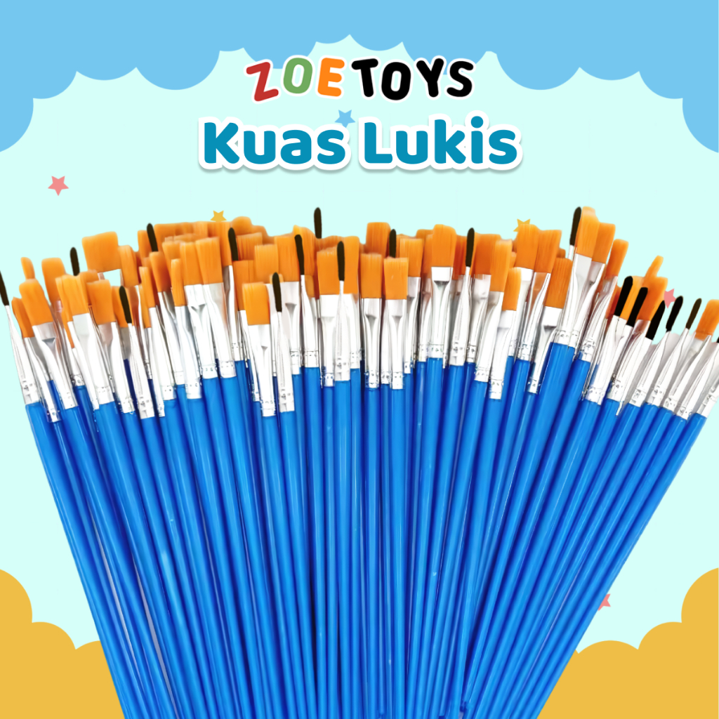 

Zoetoys Kuas Lukis Ujung Flat Lancip | Brush Kualitas Terbaik Bulu Lembut Halus Peralatan Cat Air