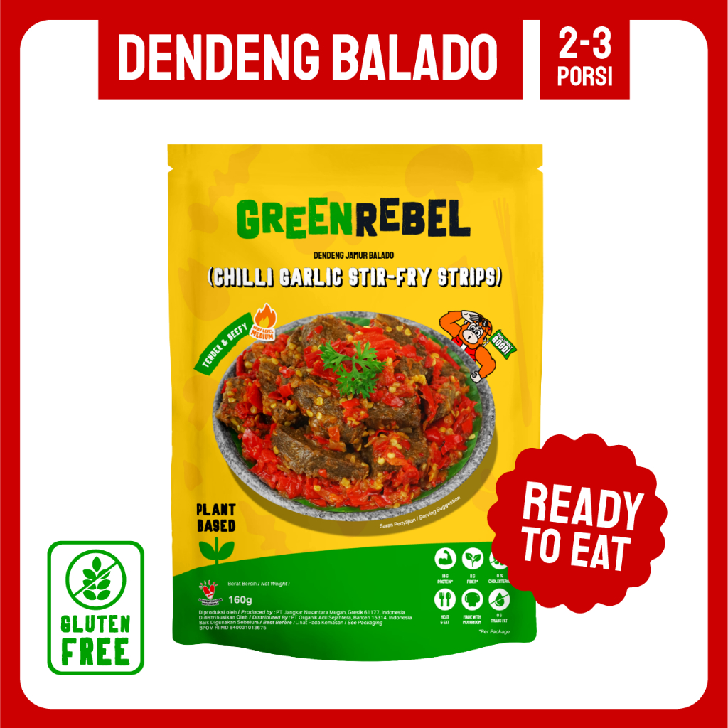 

Green Rebel Dendeng Balado | Siap Makan | Lauk Sehat | Ready To Eat | 160gr