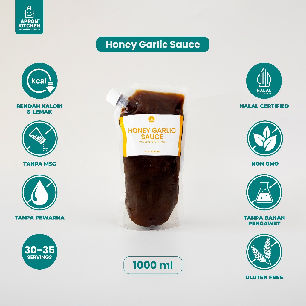 

Apron Kitchen Honey Garlic Sauce Kemasan 1 Liter