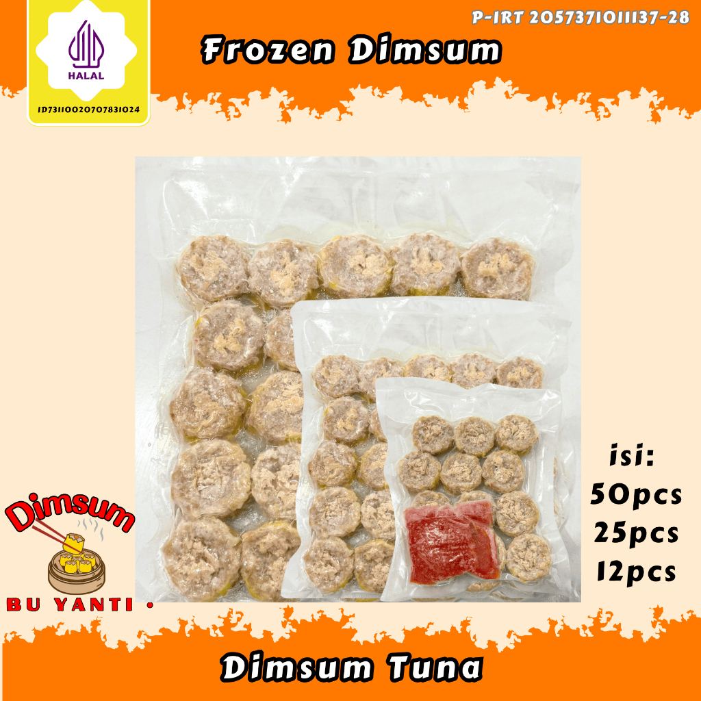 

DIMSUM FROZEN TUNA BEKU dimsum murah dimsum premium dimsum halal isi 12pcs/25pcs/50pcs DIMSUM BU YANTI