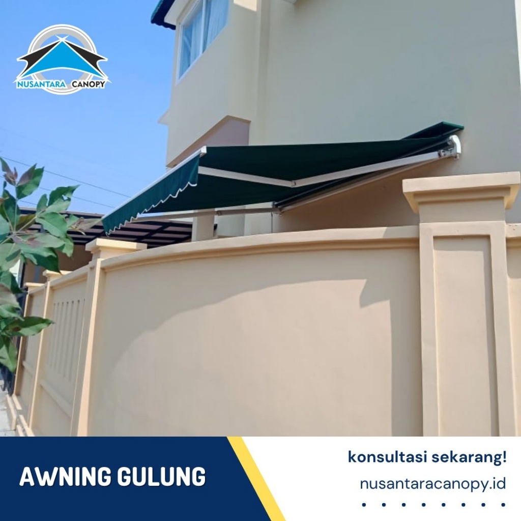 Canopy Lipat Awning Gulung Elektrik dan Manual Bergaransi Surabaya - Kanopi Buka Tutup Outdoor Murah