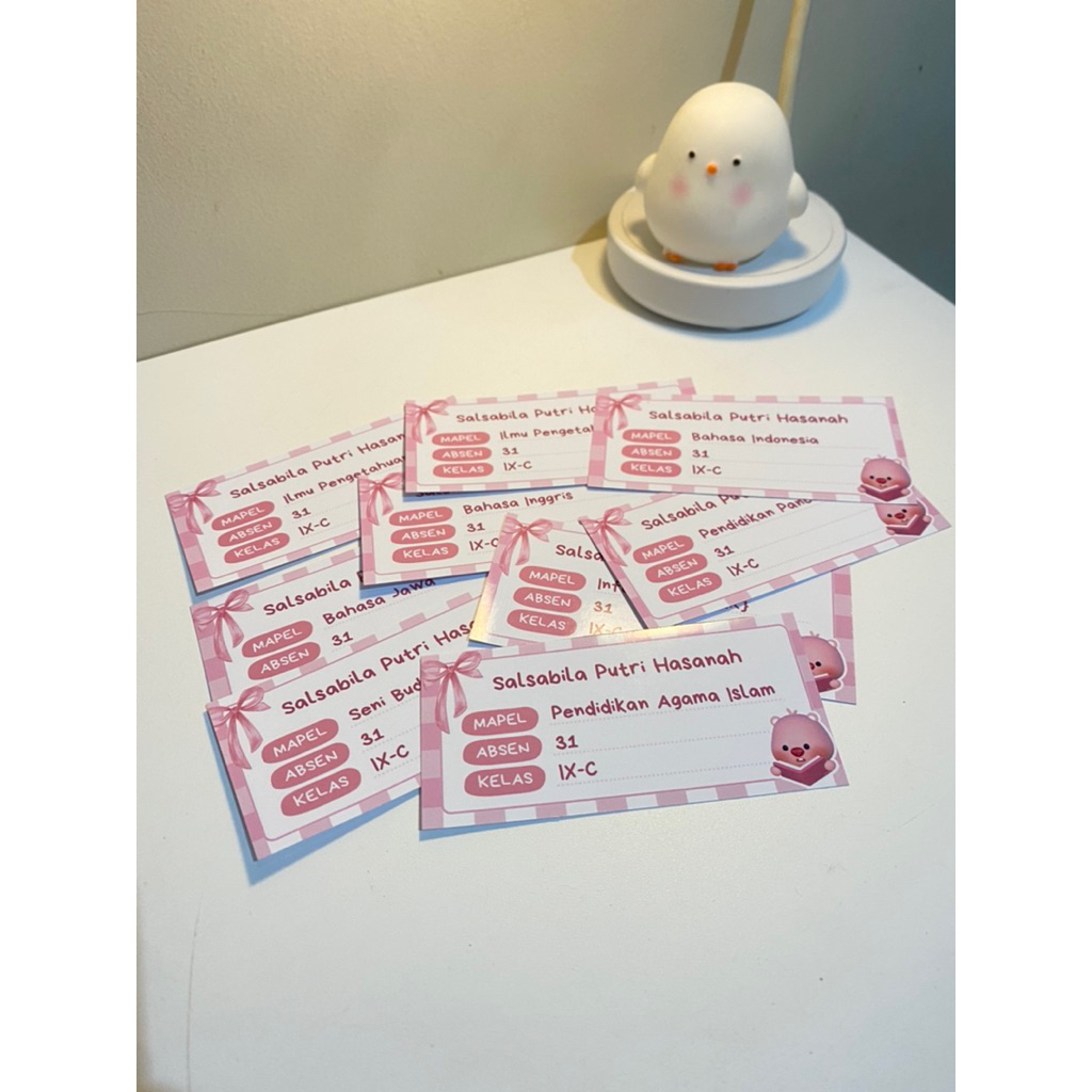 

label nama buku custom | ukuran 10cm x 4,8cm