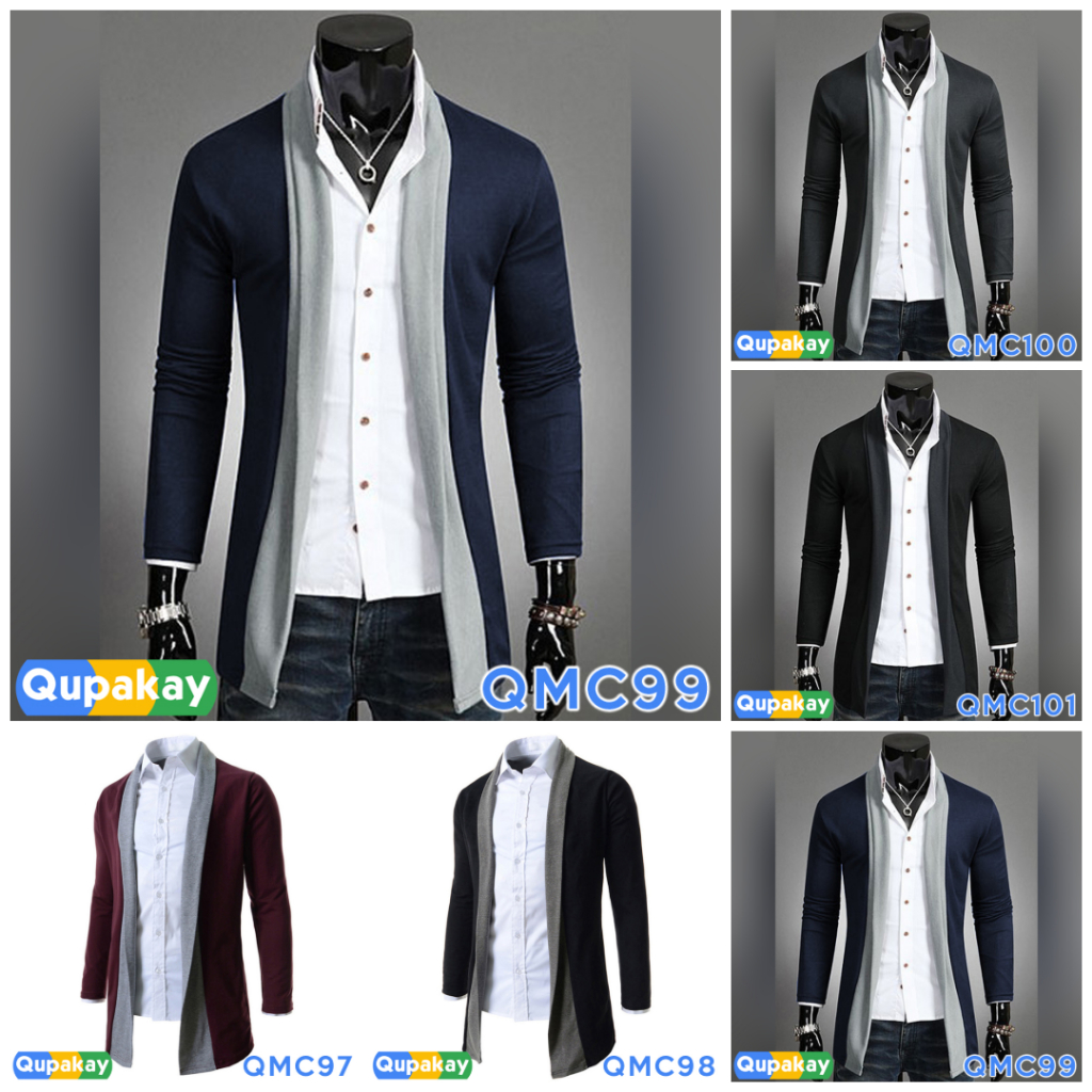 QUPAKAY Cardigan Korea Cotton Rajut Halus | Baju Pria Lembut, Adem & Nyaman QMC97 - QMC101