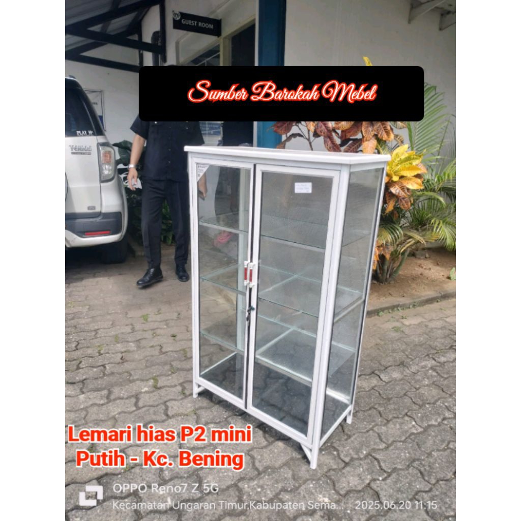 LEMARI KACA PINTU 2 MINI / LEMARI TAS / LEMARI BONEKA / LEMARI PAJANGAN (Hanya Semarang & sekitarnya