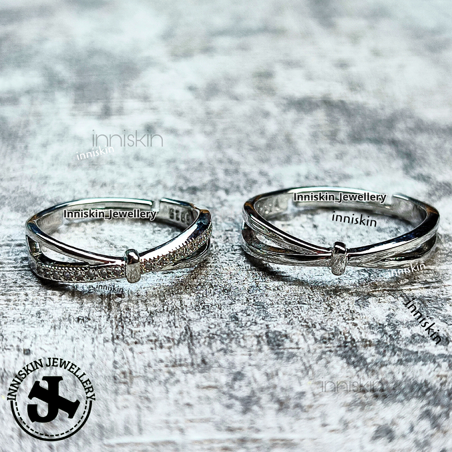 Cincin Couple Stainless Steel Diamond / Cincin Tunangan / Cincin Nikah / Cincin Pacaran / Cincin Dia