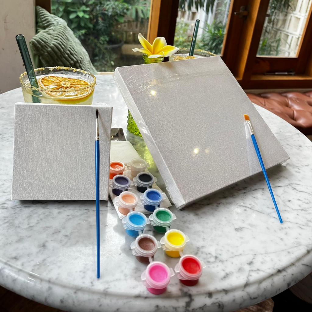 

Paket lukis kanvas dengan 12 warna akrilik [murah] 22.10