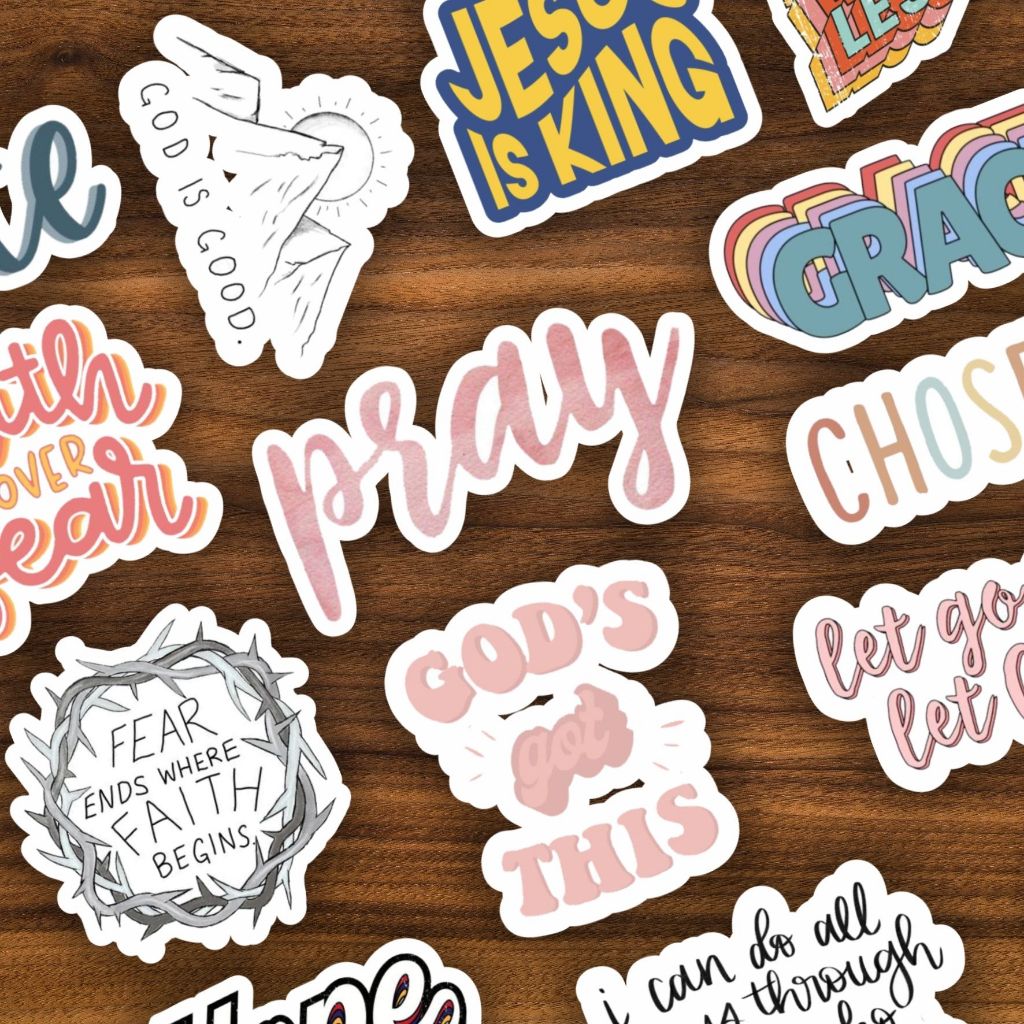 

Sticker Vinyl Pack Pray | Stiker Quotes Rohani Kristen Waterproof 11 Pcs