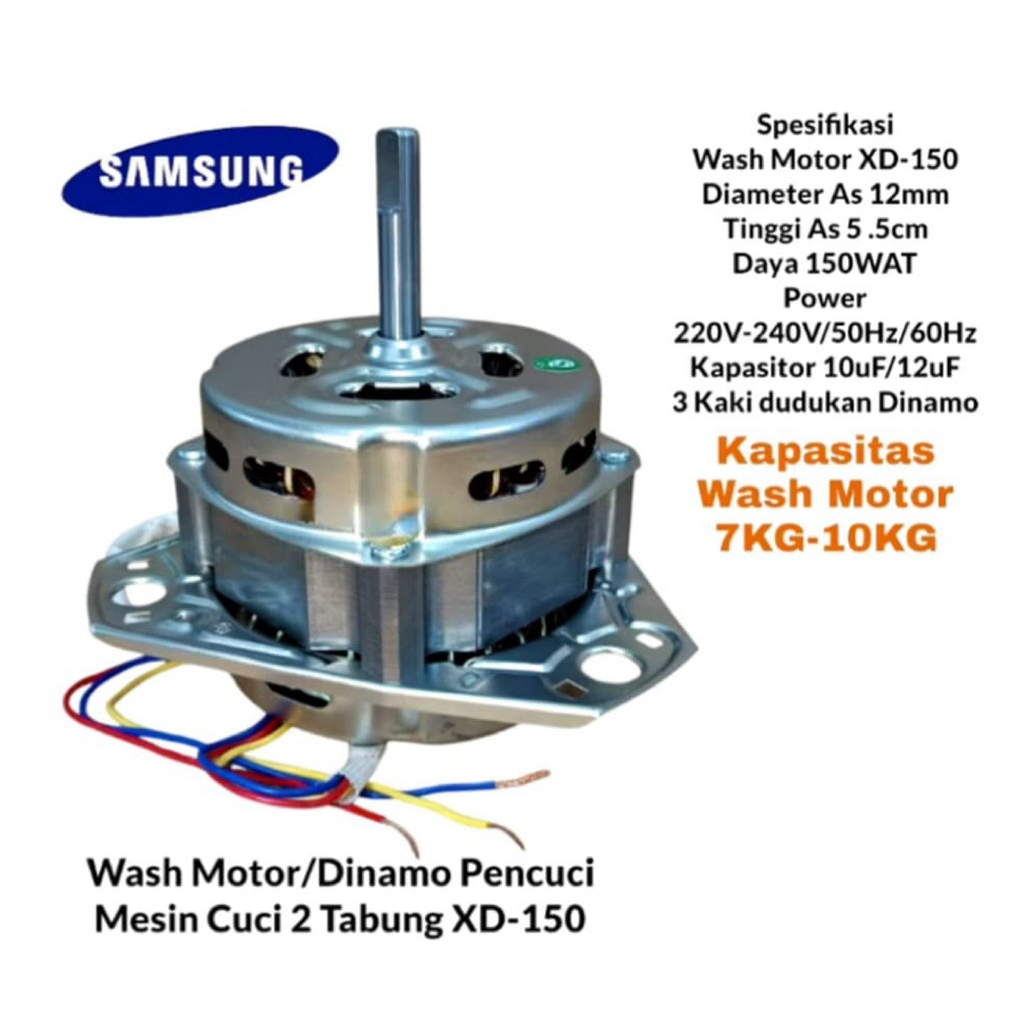 Dinamo mesin cuci samsung 2 tabung as 12mm