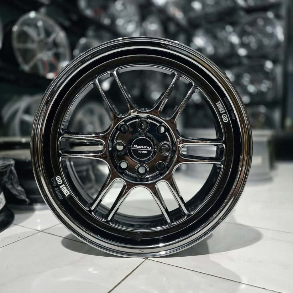 Velg Enkei Rpf1 Brand New Ring 16 Pcd 4x100 4x114.3 Lebar 7 Et 40 Warna Black Chrome Kondisi Baru