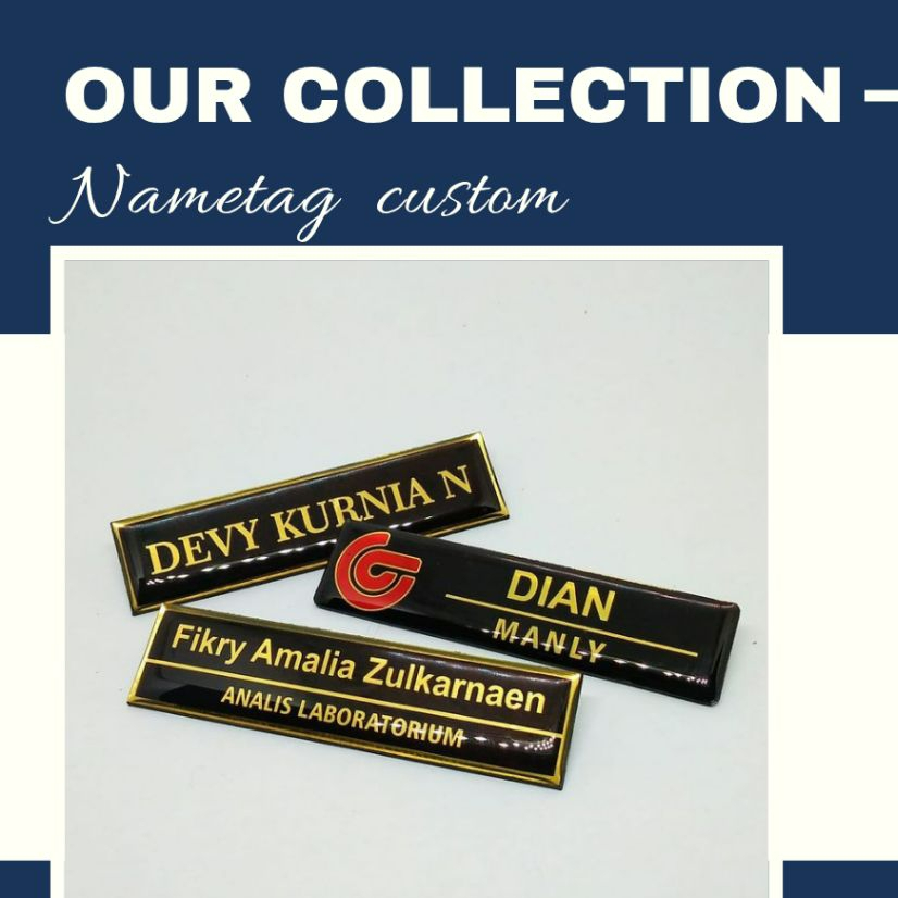 

Nametag / Nama Dada / Papan nama dada Premium Hitam Putih Akrilik Resin