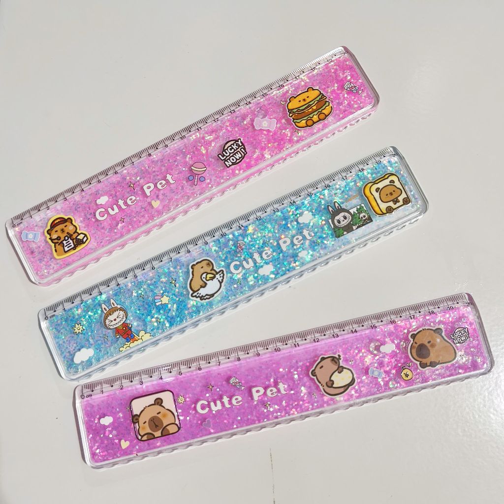 

Penggaris Lucu Pasir Capybara Labubu / Quicksand Ruler Capybara Penggaris Ruler Sekolah Anak Kantor Cute