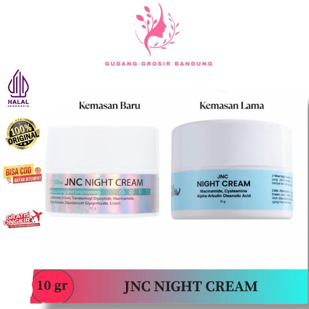 JGLOW - Krim Malam JNC 10gr - Untuk Perawatan Semua Jenis Kulit - ORIGINAL BPOM