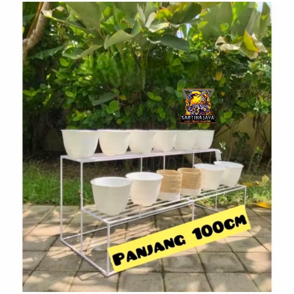 Shopritz Rak Bunga Susun 2 / Standing Pot Susun 2 / Rak Bunga Besi Minimalis