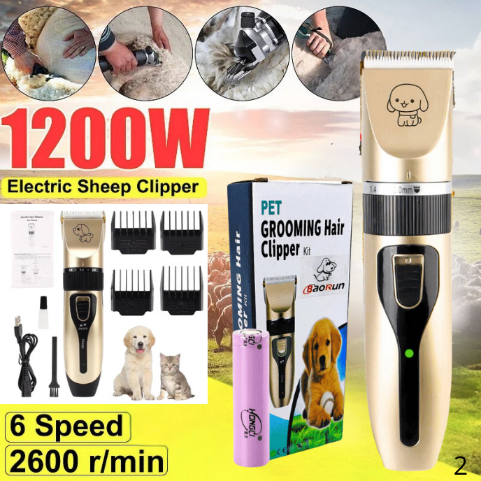 BERGARANSI BaoRun Mesin Alat Cukur Bulu Hewan kambing domba tanpa kabel di cas Elektrik Hewan NC4