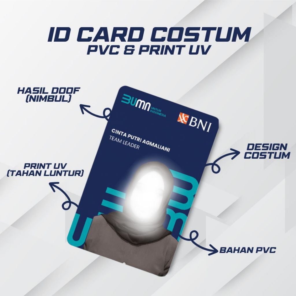 

CETAK ID CARD BUMN | BAHAN PVC | PRINT UV - TIDAK LUNTUR & HASIL NIMBUL (DOOF)