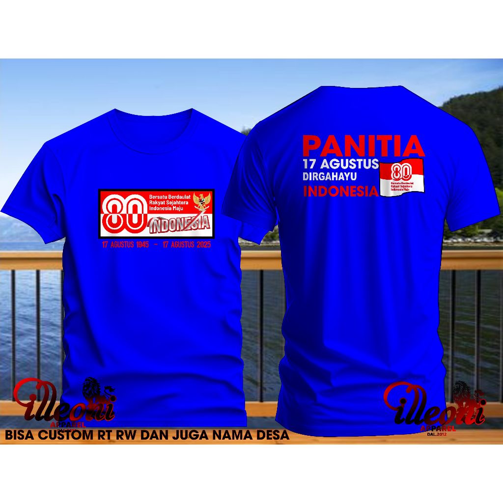 CUSTOME KAOS PANITIA AGUSTUSAN LOGO UFFICIAL HUT RI, KAOS HUT KEMERDEKAAN RI. KAOS HUT RI BISA CUSTO