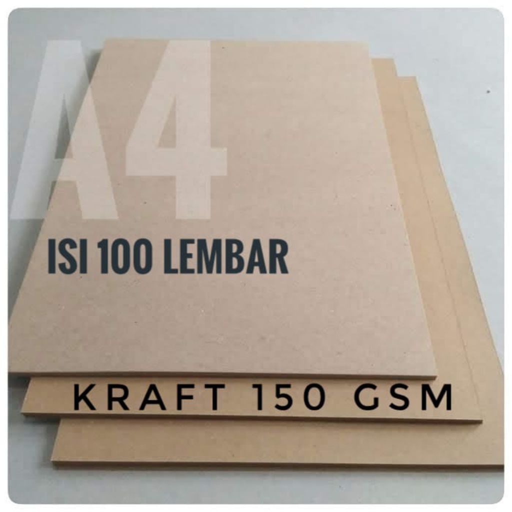 

1 Pack Kertas Samson / Kertas Coklat / Kertas Kraft Liner 150 gsm ukuran A4 / 21 cm x 29,7 cm ( isi 100 lembar )
