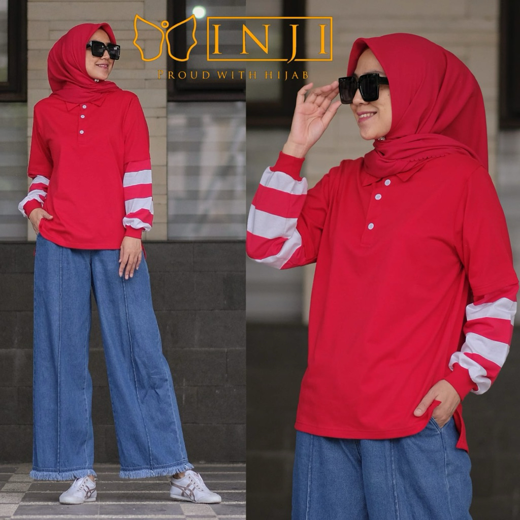 Atasan kaos inji yura dres by mikuniku inji original atasan kaos inji merah kemerdekaan