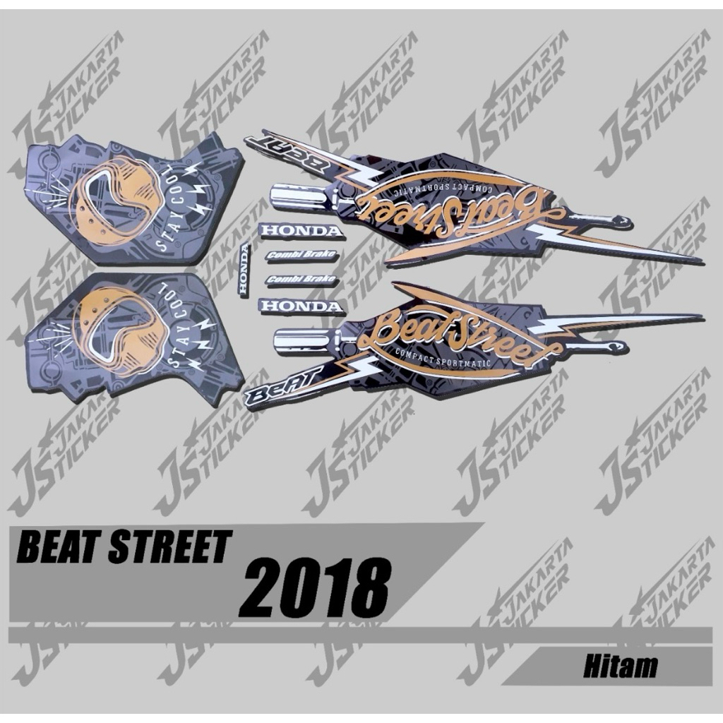 Striping Sticker Original Beat Street 2018 Hitam Putih