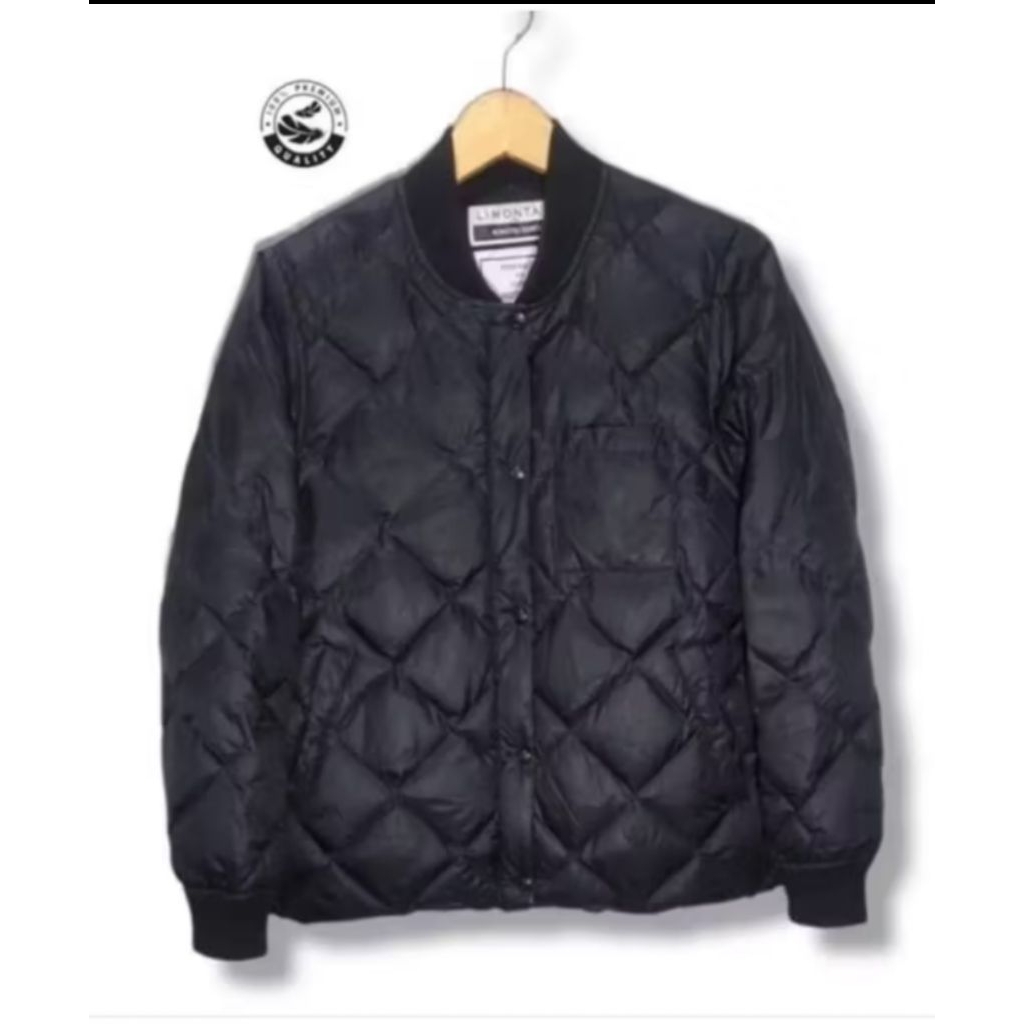 BACK NUMBER 650 FP Blouson Bomber Down Jacket Bulu Angsa Black Size tag L Women (P63xL50)