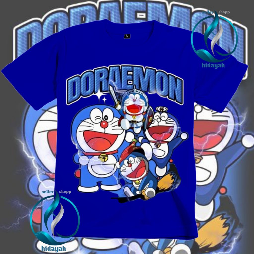 baju distro/kaos anak/baju Doraemon sablon kuat tahan lama tidak mudah pecah