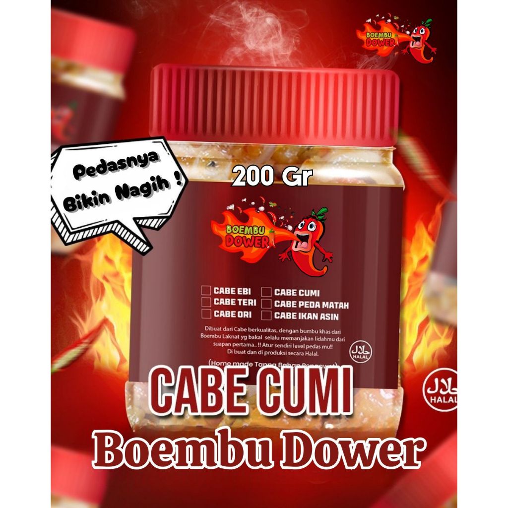 

CABE CUMI BOEMBU DOWER | INSTAN VACUM | PEDES MANTUL - 200 GR