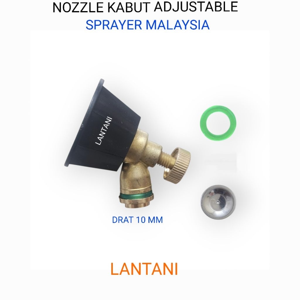 LANTANI - NOZZLE ADJUSTABLE SPRAYER PB MALAYSIA DRAT 10MM SEMPROT HAMA