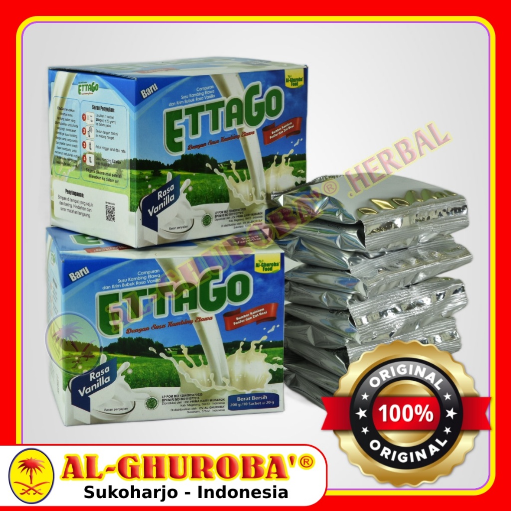 

EttaGo Susu Kambing Etawa Sachet 20gr Al Ghuroba Rasa Vanila