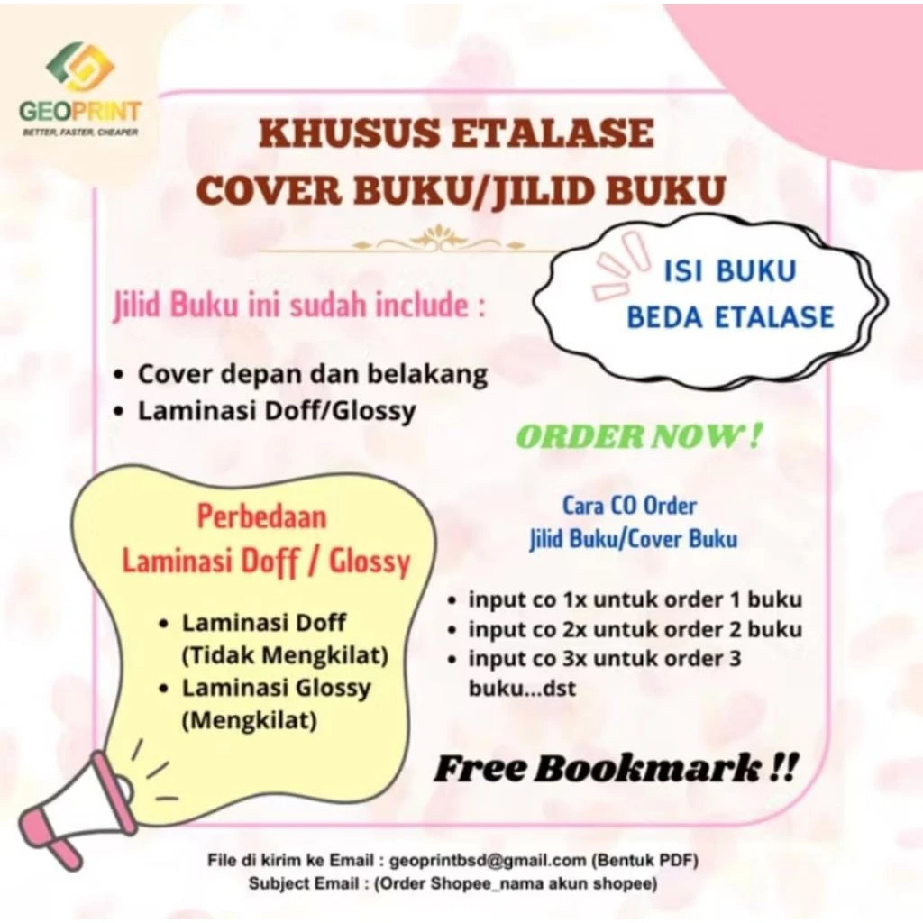 

Jilid Buku A6/Hardcover/softcover/staples tengah/spiral (45 Lebih)
