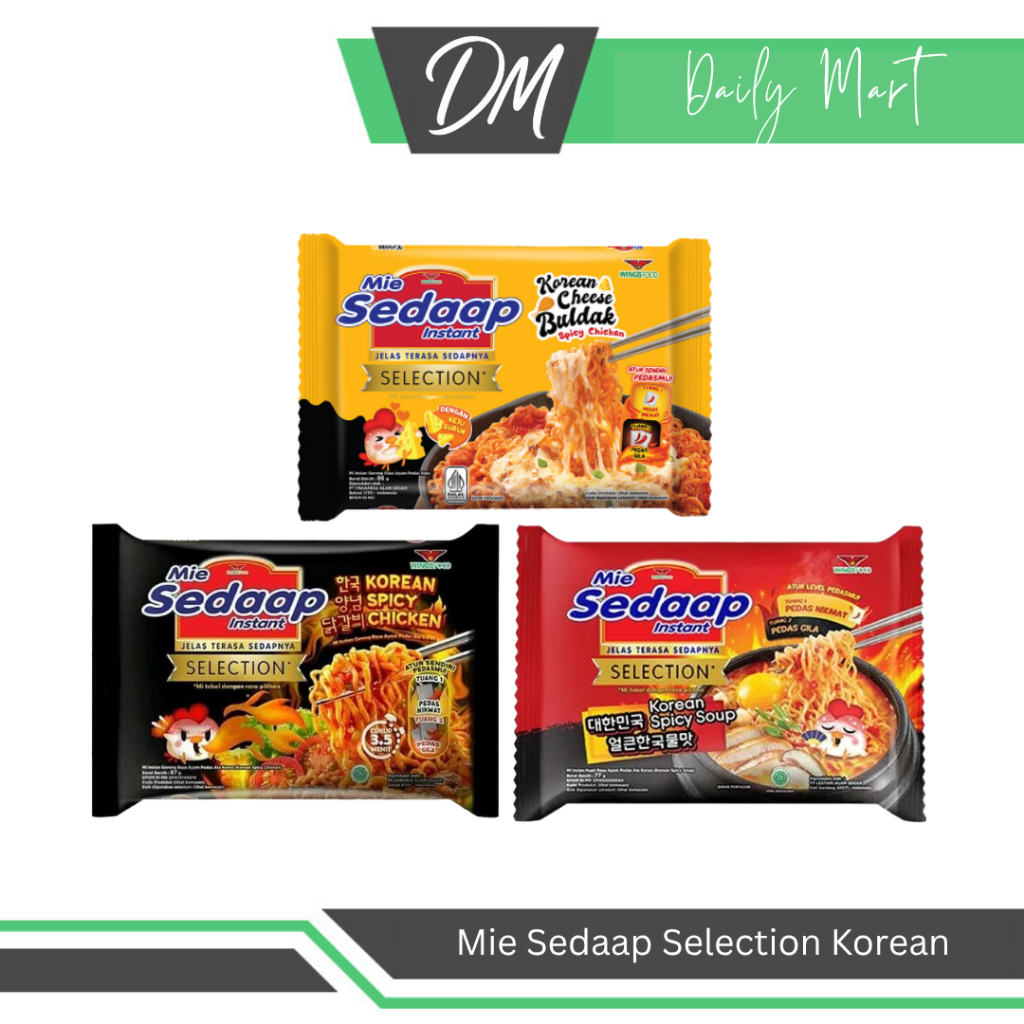

Mie Sedaap Selection Korean Spicy Chicken/Cheese Buldak/Spicy Soup - Mie Instan Korea Enak Murah