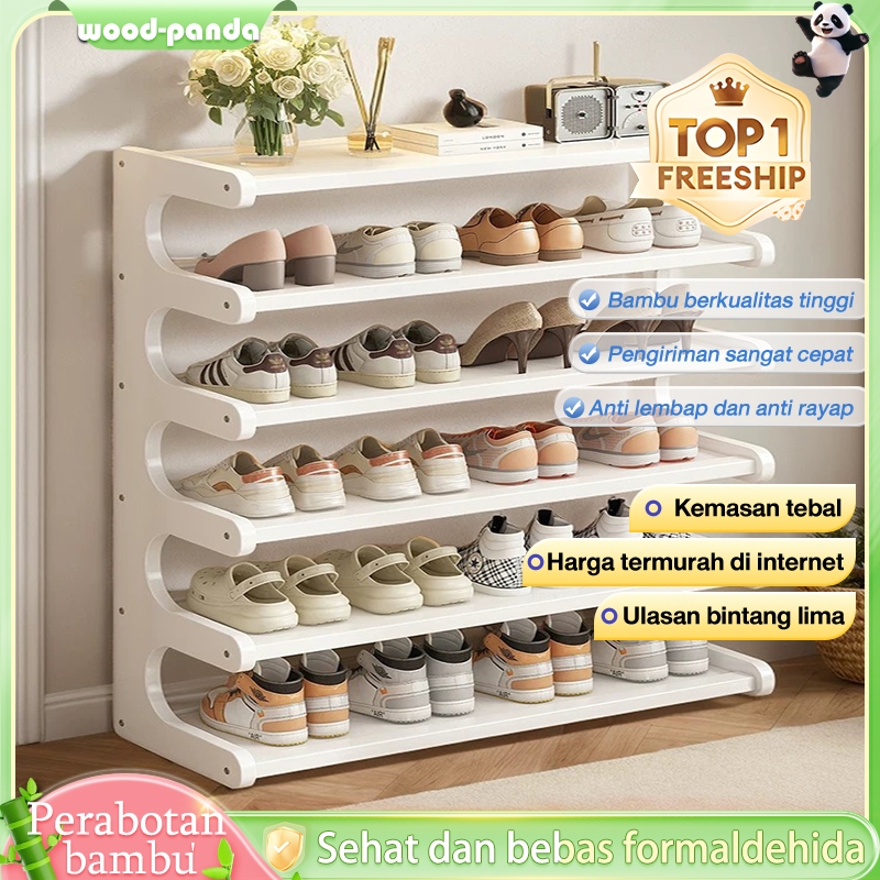 Putih Rak Sepatu Kayu Minimalis/Rak Sepatu Susun/Susun Penyimpanan Multifungsi/rak sepatu tertutup