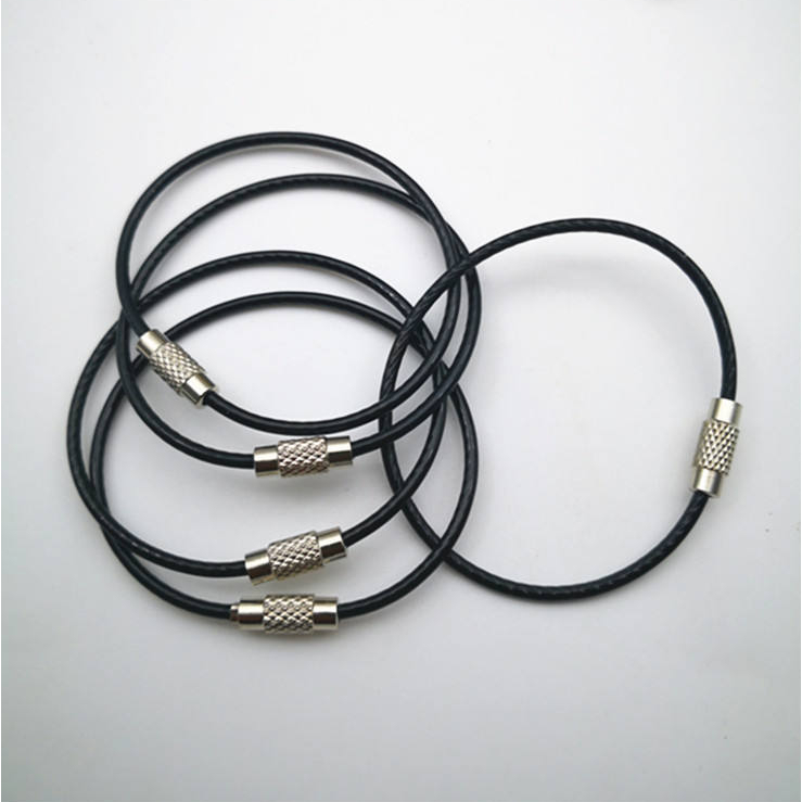 Carabiner Gelang Kawat Gantungan Kunci Tas Ransel Stainless Serbaguna