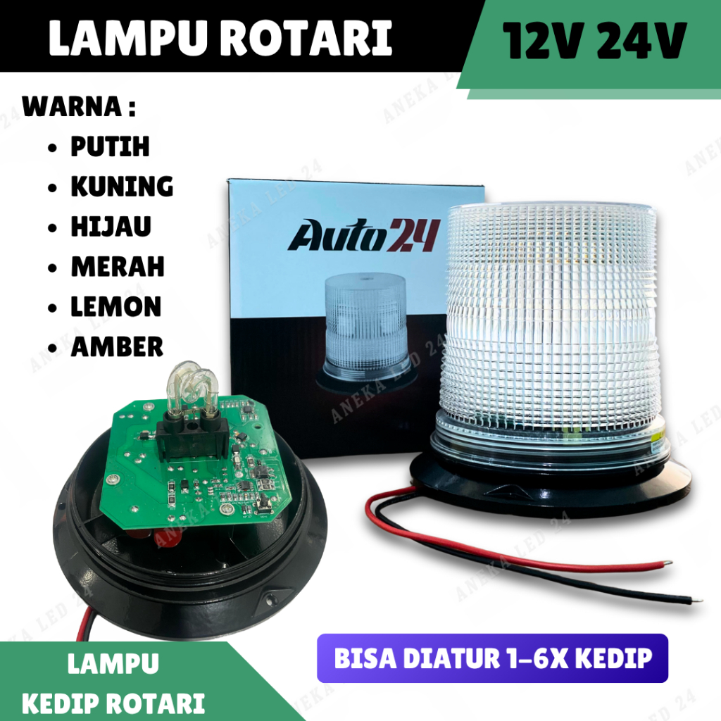 LAMPU ROTARI TRUK 6X KEDIP FLASH SERI HX XENON LAMPU BLITZ MODEL 12V - 48V ROTARY TRUCK 12V dan 24V