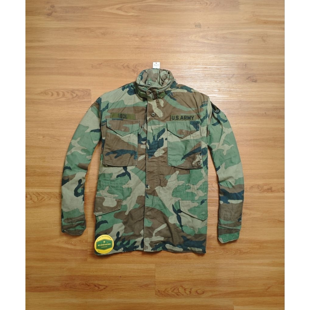 Vintage m-65 camo military canvas jacket