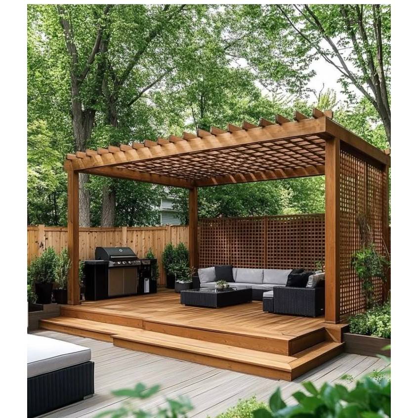 gazebo taman kayu jati , gazebo pargola taman , gazebo minimalis