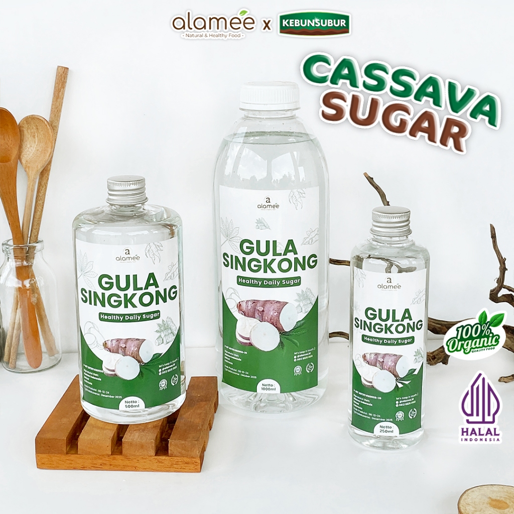 

ALAMEE Gula Singkong Organik Cair Rendah Kalori Sweetener Fructose Gluten Free Kebunsubur